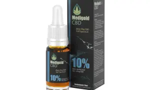 Olejek CBD Medigold 10% – wsparcie w walce z depresją. Złoty olej full spectrum, 10ml.