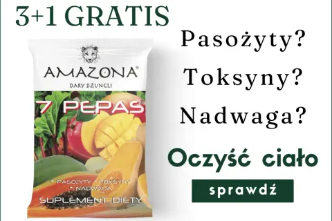 Pasożyty? Toksyny? Nadwaga? Zioła na pasożyty ludzkie i oczyszczenie ciała. Suplement diety 7 Pepas. 3+1 gratis.