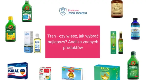 Różne rodzaje tranu i suplementów omega-3, w tym Moller's, Lysi, GAL, Nordic Naturals. Analiza produktów.