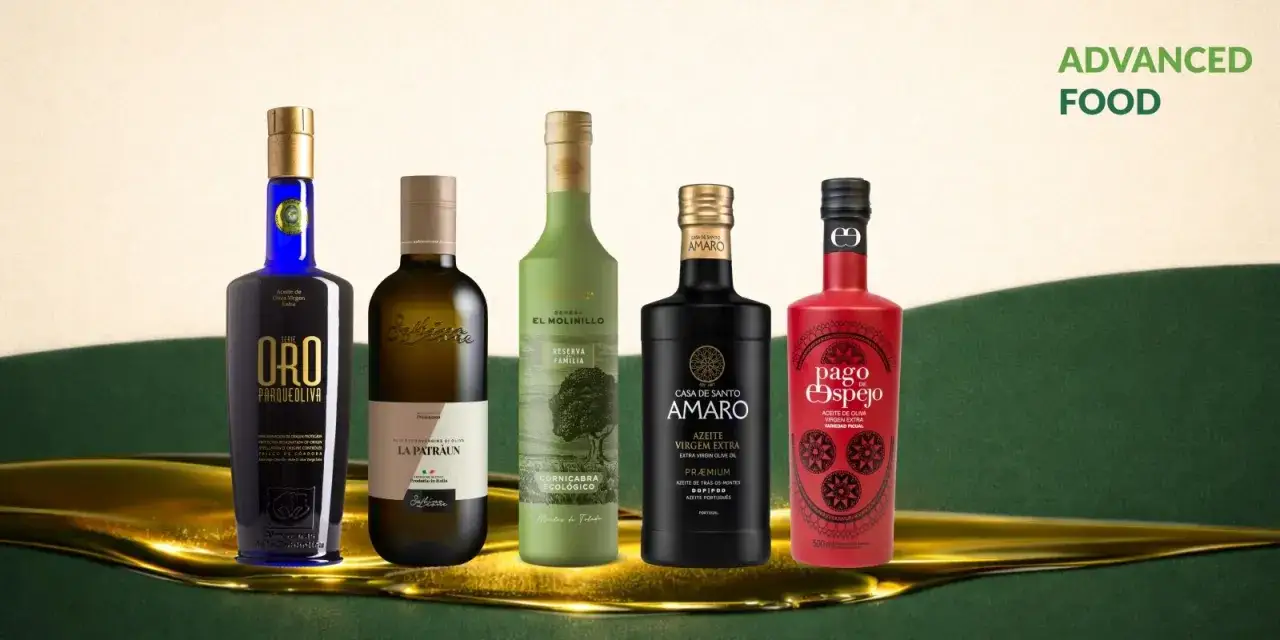 Pięć butelek oliwy z oliwek extra virgin, w tym ORO PARQUEOLIVA, LA PATRAUN, EL MOLINILLO, CASA DE SANTO AMARO i PAGO DE ESPEJO. Która jest najlepsza oliwa z oliwek?