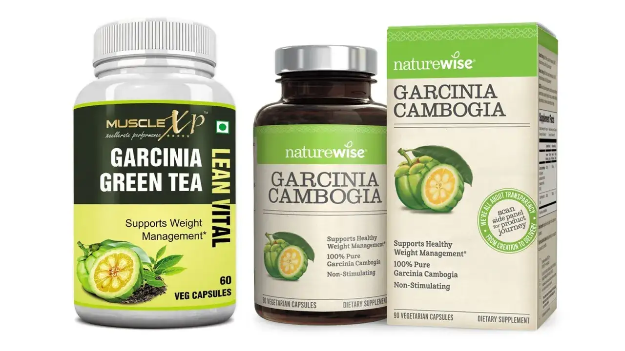 Suplementy diety z garcinia cambogia na co? Dwa opakowania i jedno pudełko z garcinią cambogia wspierającą kontrolę wagi.