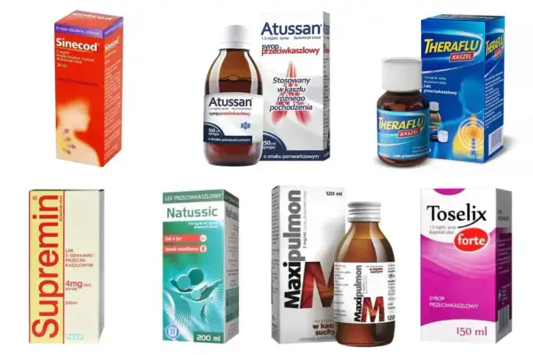 Syropy na kaszel dla dzieci: Sinecod, Atussan, Theraflu, Supremin, Natussic, Maxipulmon, Toselix. Pomoc w walce co na mokry kaszel u dziecka.